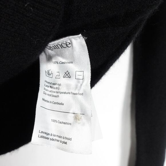 EUC Quince Mongolian Cashmere Button Up Cardigan Sweater Black Small 4637 - Picture 6 of 9